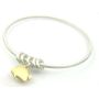 18ct Gold & Silver Batfish Charm Bangle 