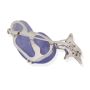 18ct White Gold Diamond & Sapphire Dolphin Brooch
