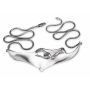 Silver Manta Ray Pendant on Snake Chain