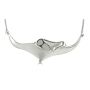 Silver Manta on Snake Chain Necklace