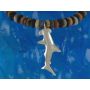 Small Silver Hammerhead Shark Pendant on Picasso Jasper Bead Necklace