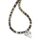 Silver Sharks Tooth Pendant on Picasso Jasper Bead Necklace
