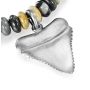 Silver Sharks Tooth Pendant on Picasso Jasper Bead Necklace