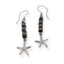 Silver Starfish Picasso Jasper  Earrings
