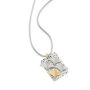 18ct Gold & Silver Manta Ray Duo Pendant on Snake Chain Necklace