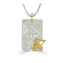 18ct Gold & Silver Manta Ray and Diamond Duo Pendant on Snake Chain Necklace