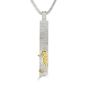 18ct Gold & Silver Single Seahorse Pendant on Snake Chain Necklace