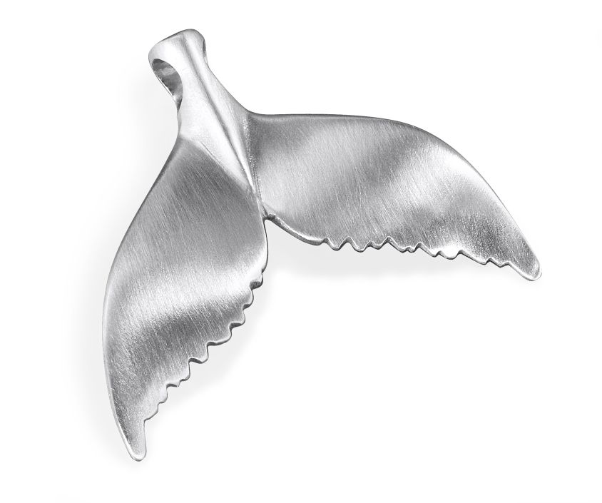 Silver Humpback Whale Tail Pendant