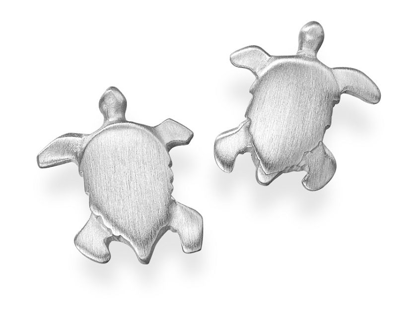 Silver Turtle Stud Earrings