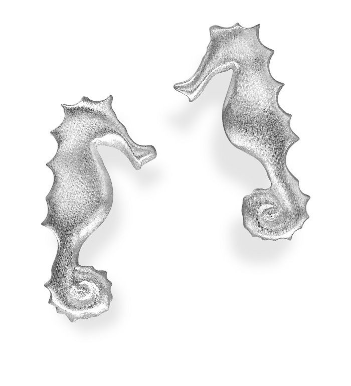 Silver Seahorse Stud Earrings