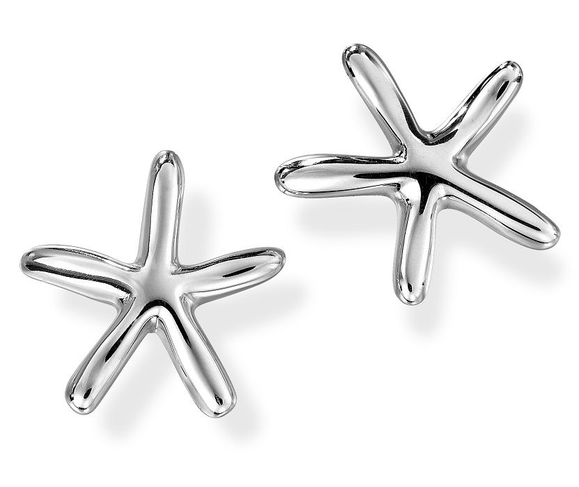 Silver Starfish Stud Earrings