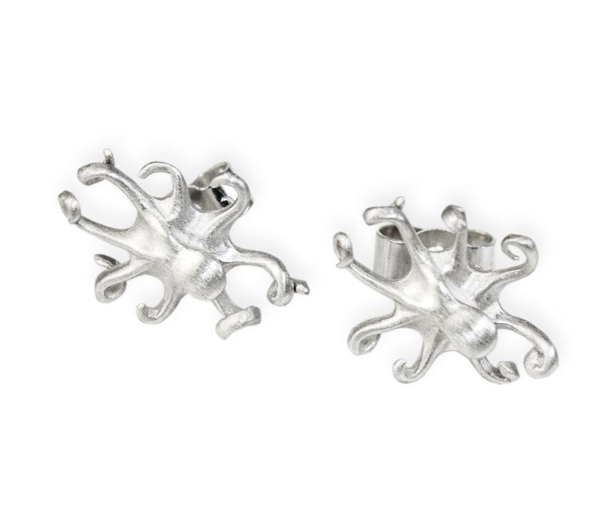 Silver Octopus Earrings