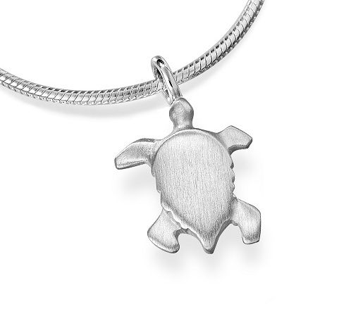 Silver Small Turtle Pendant on Snake Chain Necklace