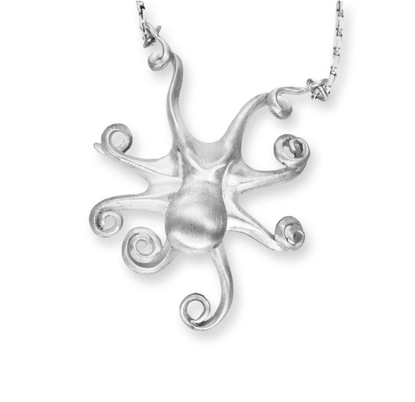 Silver Octopus on Hayseed Chain