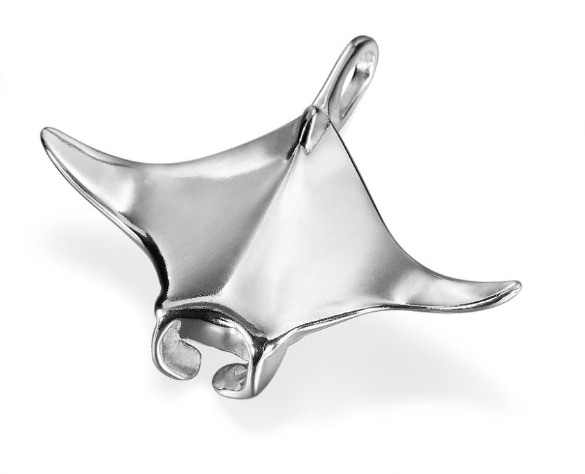 Silver Large Manta Ray Pendant