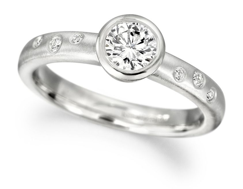 Platinum and Diamond Bubble Engagement Ring