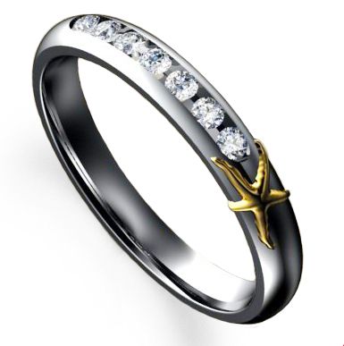 Platinum Starfish 7 Stone Diamond Eternity Ring