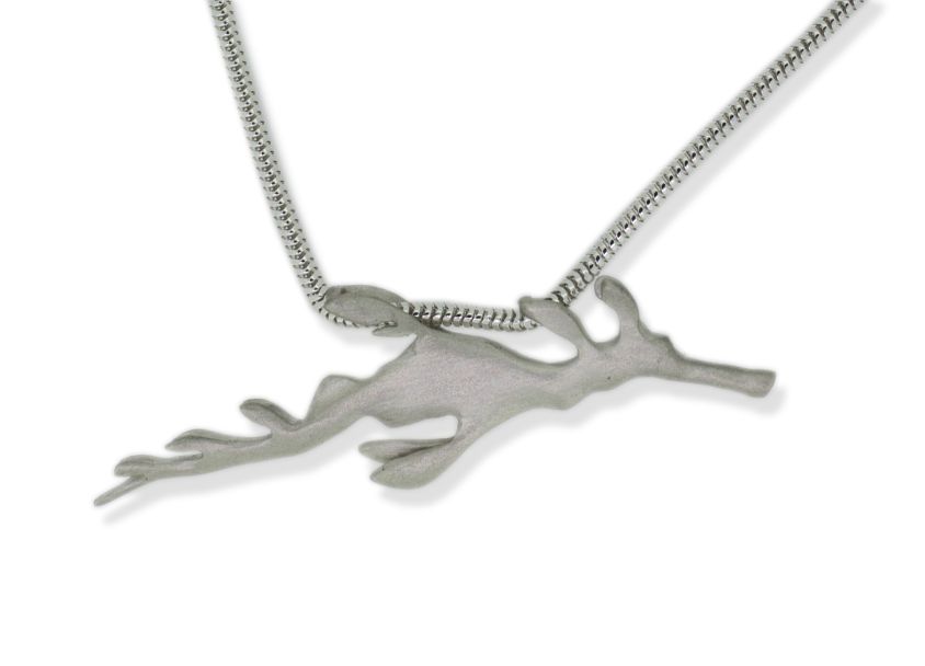 Silver Leafy Sea Dragon Necklace 