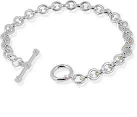 Mens silver charm on sale bracelet