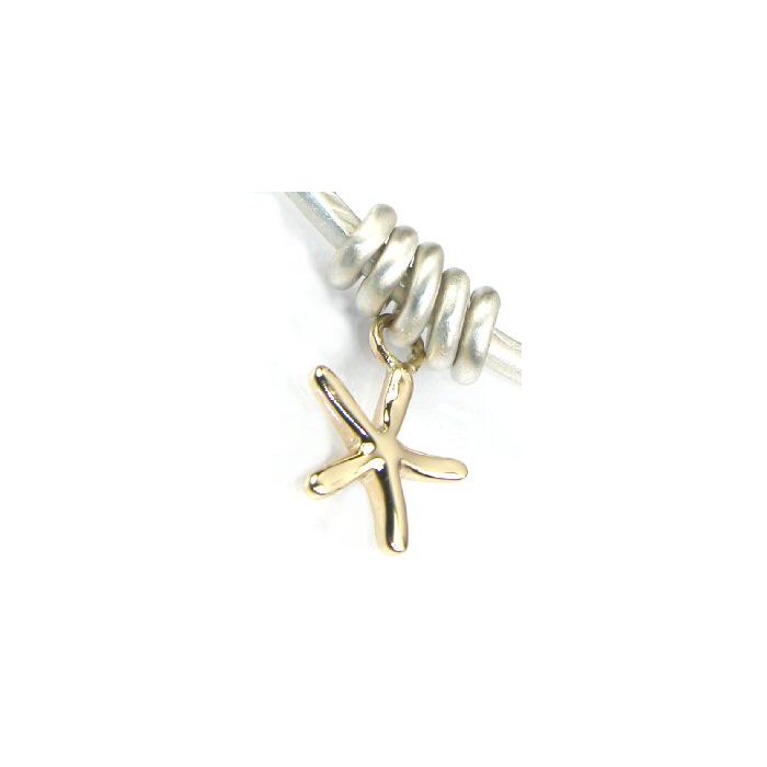 18ct Gold & Silver Starfish Charm Bangle