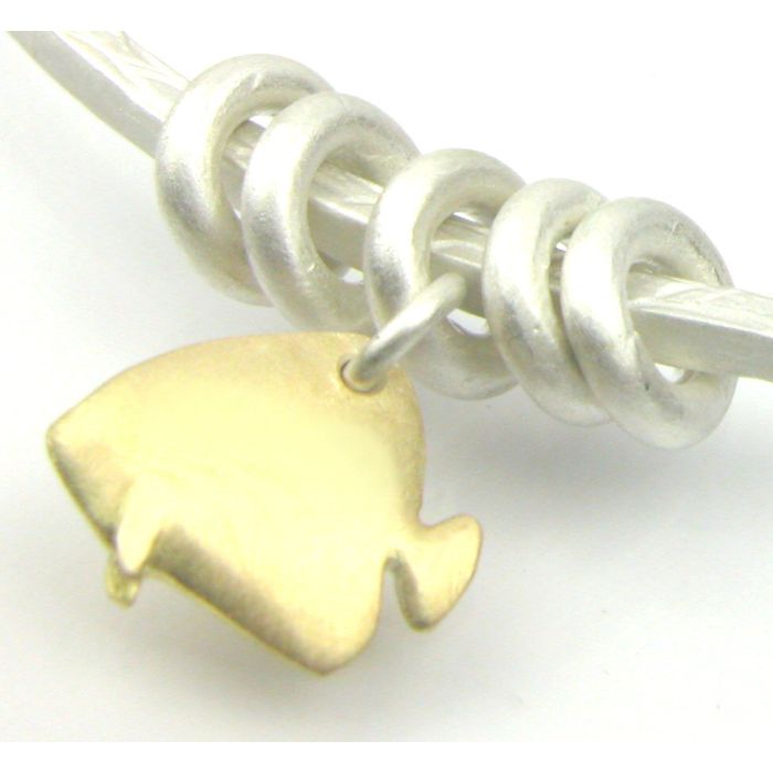 18ct Gold & Silver Batfish Charm Bangle 