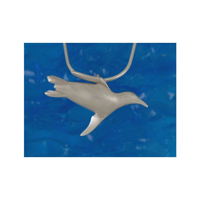 Silver Penguin on Snake Chain Necklace