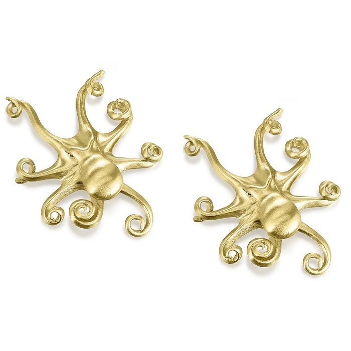 18ct Yellow Gold Octopus Earrings