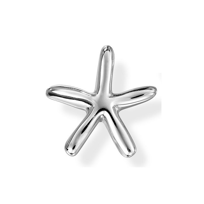 Small Silver Starfish Pendant on Picasso Jasper Bead Necklace