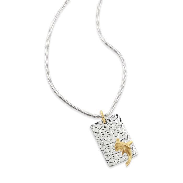 18ct Gold & Silver 3D Hammerhead shark Pendant