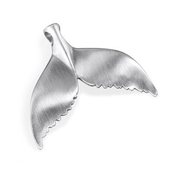 Silver Humpback Whale Tail Pendant