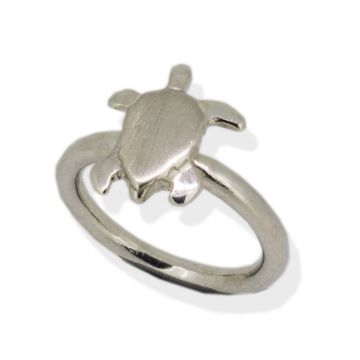 Silver Large Turtle Stack Ring