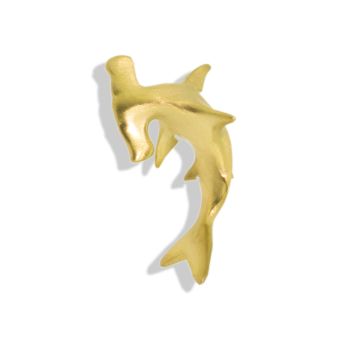 18ct Gold 3D Hammerhead Shark Pendant