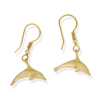 9ct Yellow Gold Dolphin Earrings