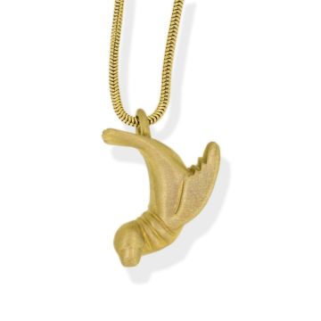9ct Gold Seal Pendant on snake chain