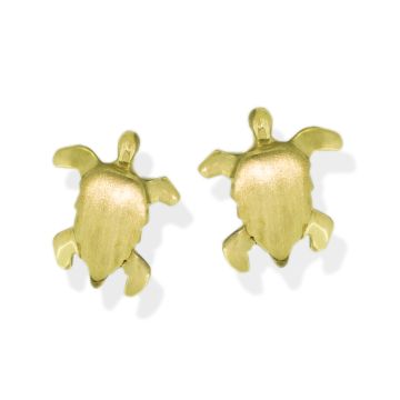 9ct Yellow Gold Turtle Earrings