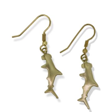9ct Yellow Gold Hammerhead Shark Earrings
