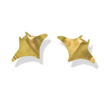 18ct Yellow Gold Manta Ray Stud Earrings