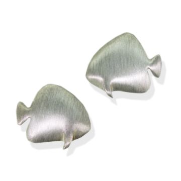 Silver Batfish Stud Earrings