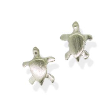Silver Tiny Turtle Stud Earrings