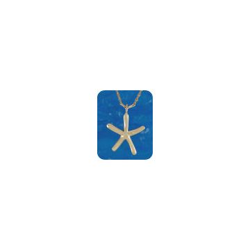 9ct Gold Small Starfish on Hayseed Chain