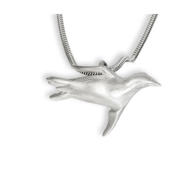 Silver Penguin on Snake Chain Necklace