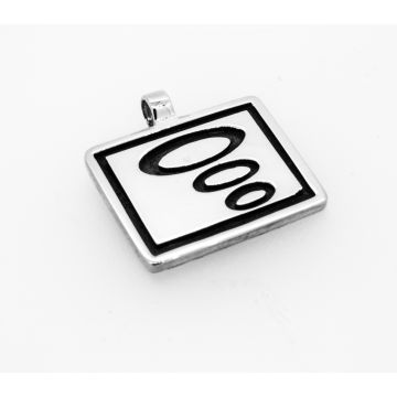 Silver Square Oxidised Bubble Pendant on Snake Chain