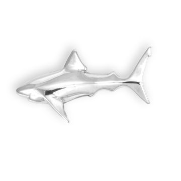 Silver Medium Great White Shark Pendant