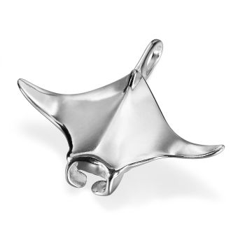 Silver Large Manta Ray Pendant