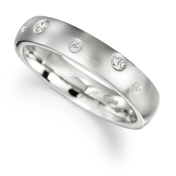 Platinum Bubble Ring with Diamonds