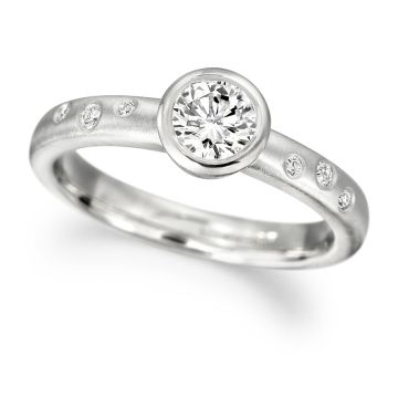 Platinum and Diamond Bubble Engagement Ring