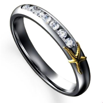 Platinum Starfish 7 Stone Diamond Eternity Ring