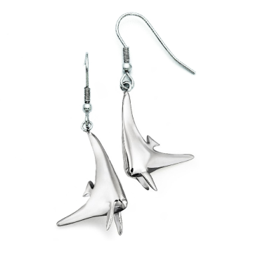 Silver Batfish Earrings