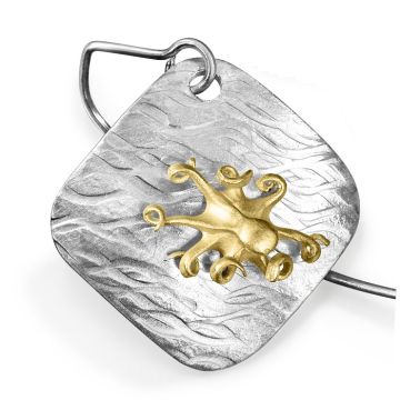 18ct Gold & Silver Octopus Earrings