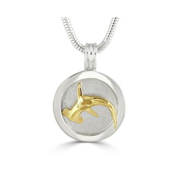18ct Yellow Gold & Silver Hammerhead Porthole Duo Pendant 